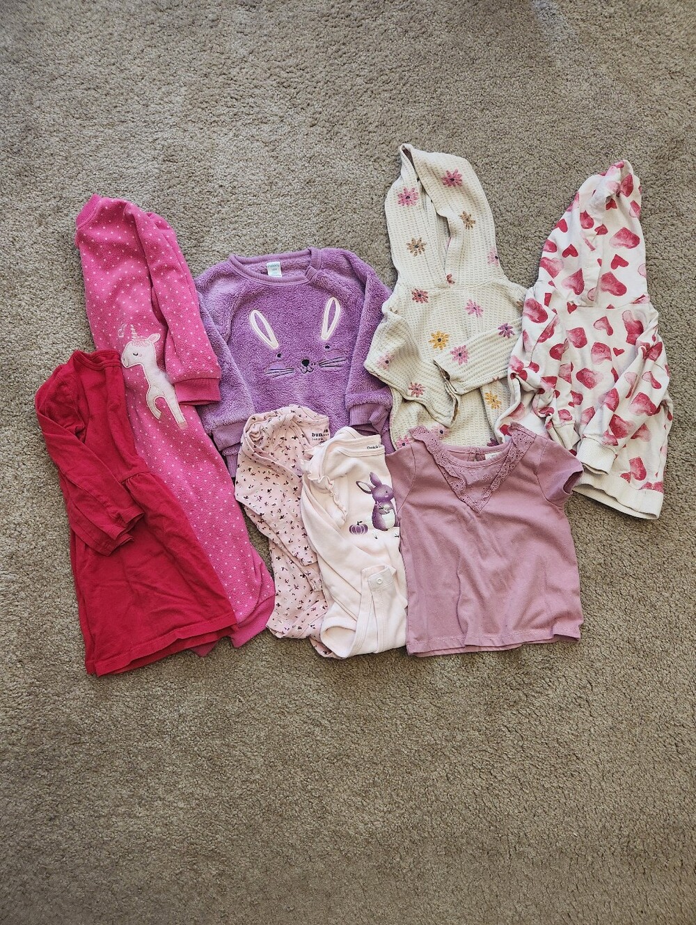 Mixed Lot of 18-24M Baby Girl Clothes Sweatshrts Bodysuits